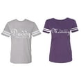 thumbnail image 1 of Daddy Mommy Since 2017 Matching Couple Cotton Jerseys (Men Heather / Women Purple) (Men XL / Women L), 1 of 3