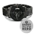 thumbnail image 1 of Daddy My Hero Engraved Multifunction Policeman Men's Watch Stainless Steel W Copper Dial, 1 of 20