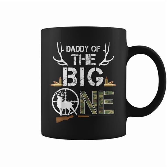 Daddy Of The Big One Birthday Boy Deer Hunter Camouflage Coffee Mugs