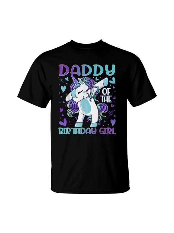 Daddy Of The Birthday Girl Dabbing Unicorn Dad Daddy Gifts TShirt
