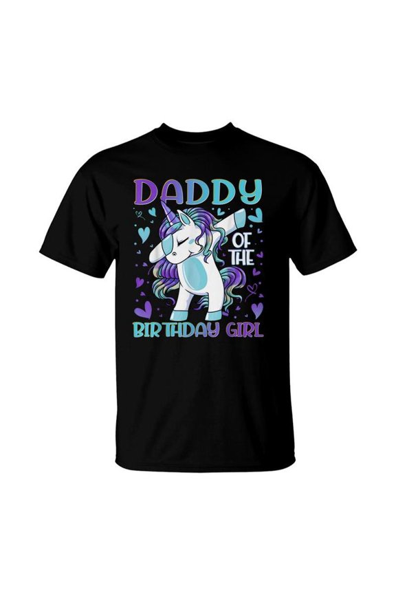 Daddy Of The Birthday Girl Dabbing Unicorn Dad Daddy Gifts TShirt