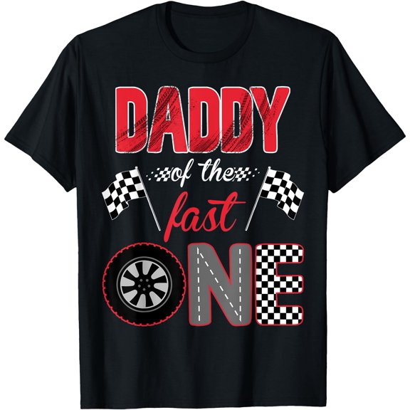 Daddy Of The Fast One Birthday 1st Race Car Family T-Shirt, Unisex T-Shirt