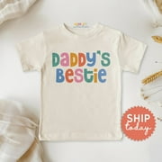 BELLA + CANVAS Daddy'S Bestie Toddler Shirt, Father'S Day Shirt For Kids, Cute Daddy And Me Kids Shirt, Retro Father'S Day Toddler Tee, (Bc-Dad52), New Born, Baby Shower Gift, New Parents Gift