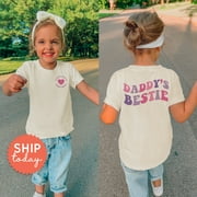BELLA + CANVAS Daddy'S Bestie Toddler T Shirt, Front/Back Toddler Shirt, Adorable Gift For Parents, Cute Daddy And Me Shirt, (Fbc-Dad3), New Born, Baby Shower Gift, New Parents Gift