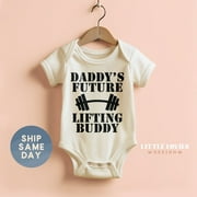 BELLA + CANVAS Daddy'S Future Lifting Buddy Onesie, Father'S Day Gift For Baby Boy, 1St Father'S Day Apparel, Daddy And Me Bodysuit, Cute Baby Onesie, BABY BODYSUIT LAT 4424