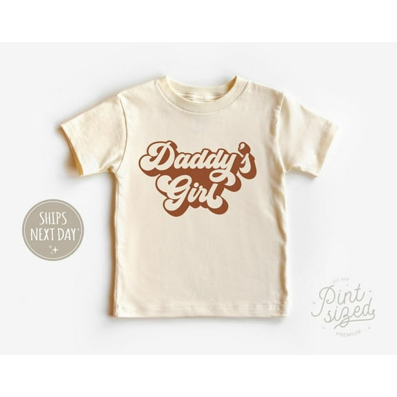 Daddy'S Girl Toddler Shirt - Retro Girls Kids Shirt - Cute Orange Natural Toddler Tee, New Born, Baby Shower Gift, New Parents Gift