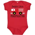 thumbnail image 1 of Daddy'S Little Firefighter Baby Bodysuit Fireman Future Fire Truck Red Bodysuit Cute Baby Onesie, BABY BODYSUIT LAT 4424, 1 of 3