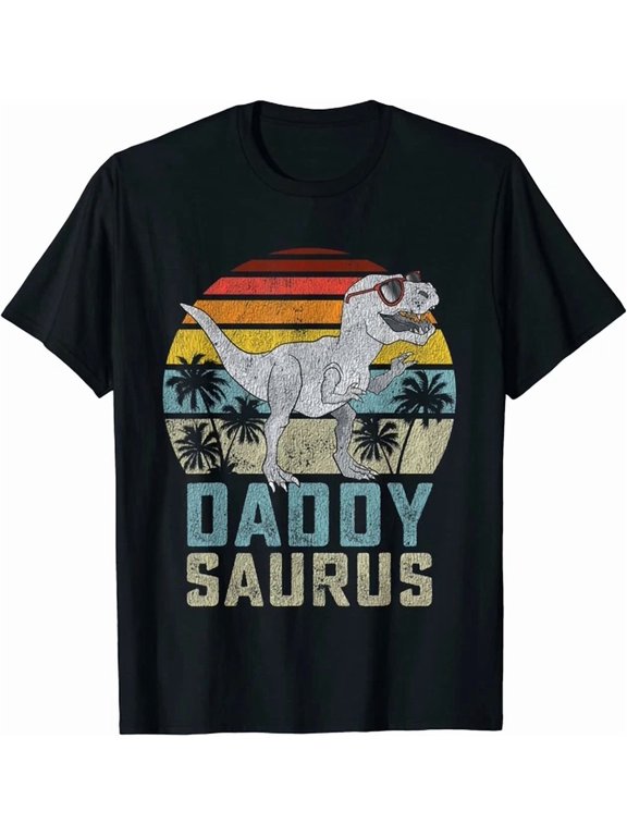 Daddy Saurus Family T-Rex Dinosaur Daddysaurus Unisex S-5XL T-Shirt, Vintage Birthday Gift