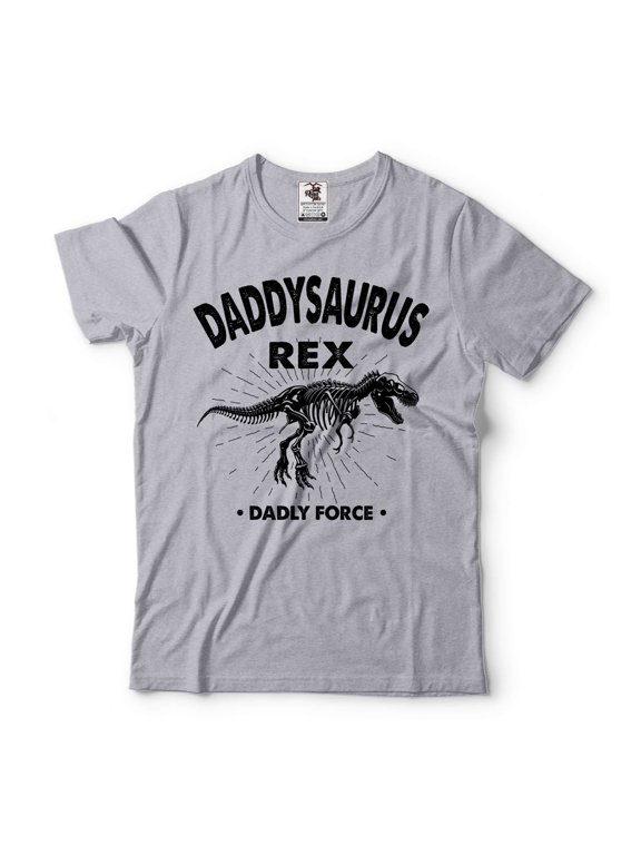 Daddy Saurus Shirt Dinosaur Dad Shirt T-Rex Dad Shirt Father's Day Shirt Dino Dad Shirt (Medium Grey)