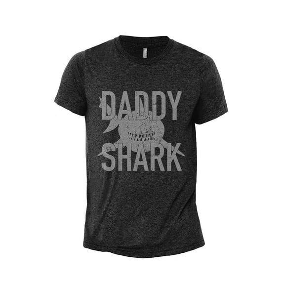 Daddy Shark Men's Modern Fit Fun Casual T-Shirt Printed Graphic Tee Charcoal Grey Medium