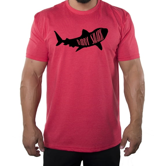 Daddy Shark T-shirt, Pop Culture T-shirts, Fathers Day T-shirts - Heather Red MH200DAD S17 L