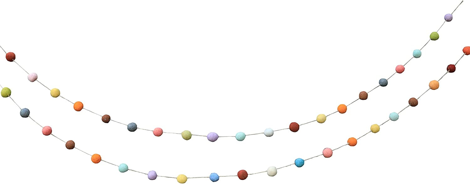 Daddy Shoppe Handmade Felt Pom Pom Garlands Set of 2 (Red and Off White) fo Daddy Shoppe Handmade Needle Felt Brown Hanging Horse Toy Gift