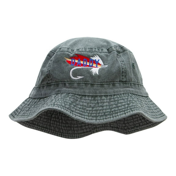 Daddy Tackle Embroidered Bucket Hat - Dark Green OSFM