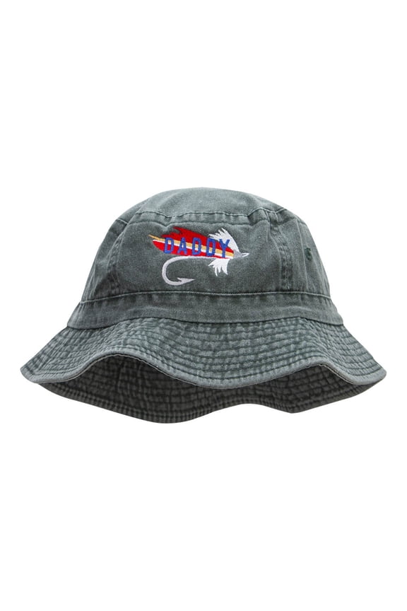 Daddy Tackle Embroidered Bucket Hat - Dark Green OSFM
