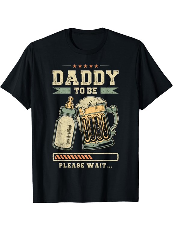 Daddy To Be, Fatherhood, Baby Announcement, Expecting Father T-ShirtMen and women, Black T-shirt, size: Extra large S-4XL