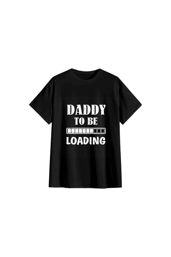 Daddy To Be Loading Progress Bar Funny New Dad Cotton T-Shirt Pregnancy Announcement Gift 5XL
