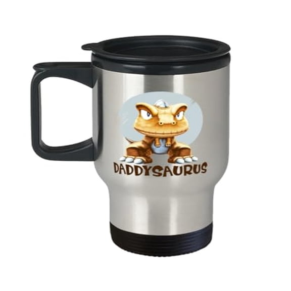 Daddy Travel Mug, Daddysaurus Design, Father'S Day Gift, Birthday 14oz Portable Cup