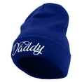 thumbnail image 1 of Daddy With Glasses Embroidered 12 Inch Long Knitted Beanie - Royal OSFM, 1 of 5