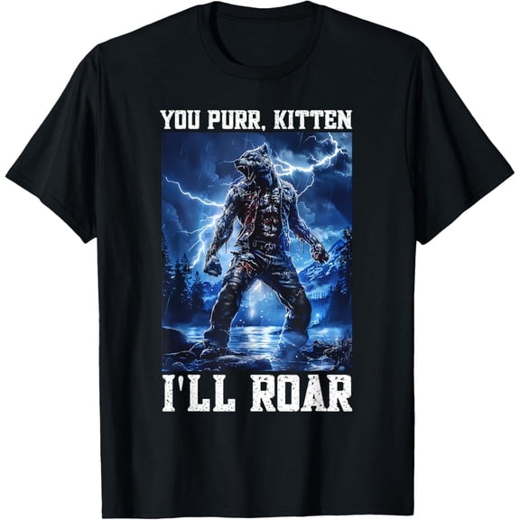 Daddy Wolf Protector Kitten Meme Cringy Alpha Wolf Graphic T-Shirt