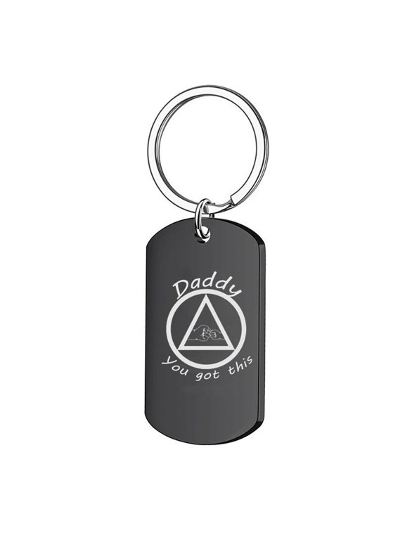 Daddy You Got This Recovery Keychain, Sober AA Sobriety Birthday Anniversary Gift for Dad from Son Daughter, Inspirational Keyring Pendant 12 Step Gifts for Father Papa, Black