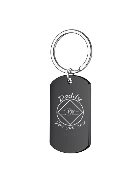Daddy You Got This Recovery Keychain, Sober NA Sobriety Birthday Anniversary Gift for Dad from Son Daughter, Inspirational Keyring Pendant 12 Step Gifts for Father Papa, Black