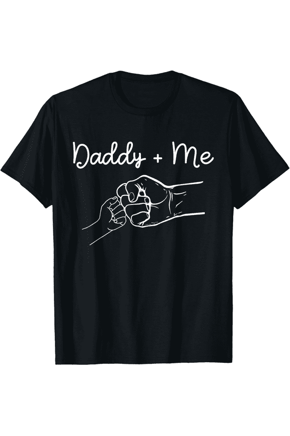 Daddy and Me Fist Bump Men's T-Shirt Retro Father's Day Gift Matching Family Apparel Cute Graphic Tee
