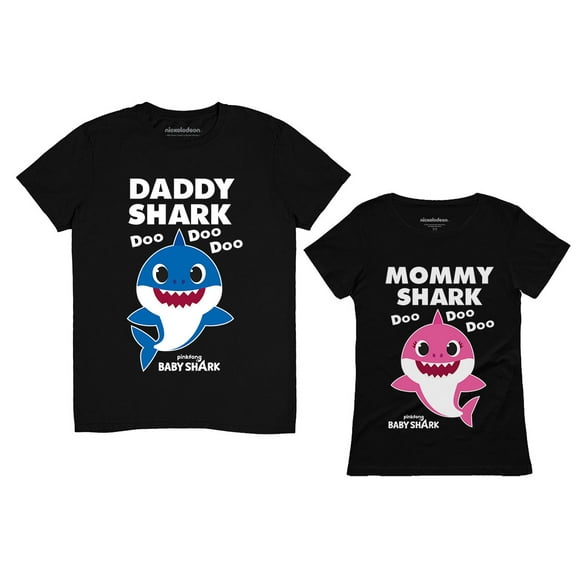 Daddy and Mommy Shark Shirts Mom and Dad Gifts Baby Shark Matching Set Outfits Mommy Black Small / Daddy Black Small