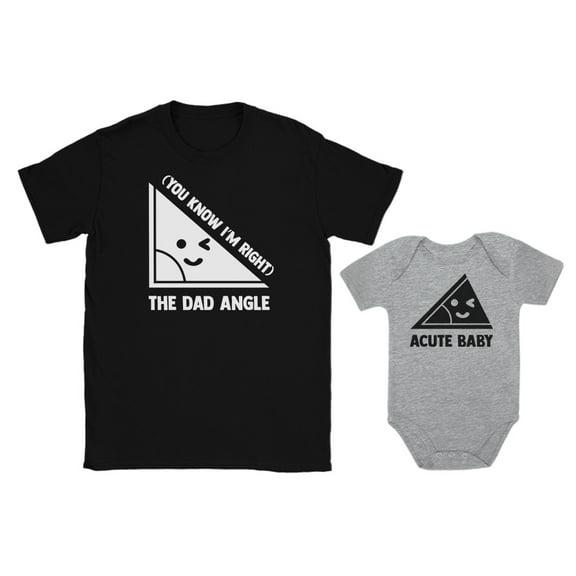 Daddy and Son Matching Outfits Fathers Day Dad & Baby Shirts Funny Men T shirt Baby Gray NB (0-3M)