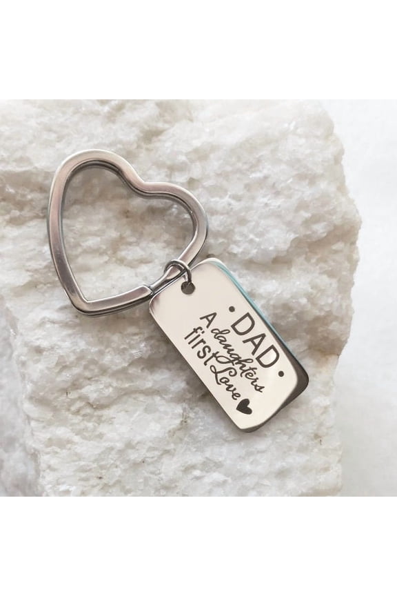 Daddy daughter gift. personalized keychain, message key chain, dad's birthday gift, custom fathers day gift, heart key holder, under 15