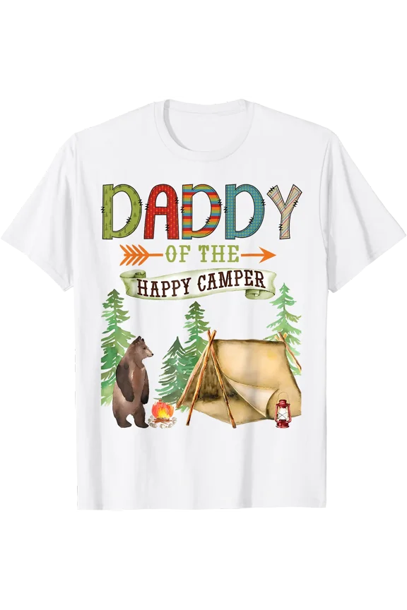 Daddy of The Happy Camper First Birthday Camping T-Shirt