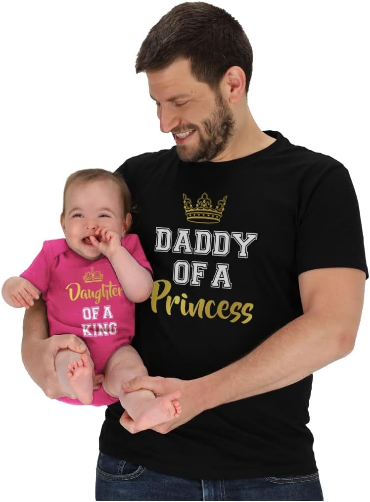 Daddy of a Princess Daughter of a King Dad and Baby Matching Outfits