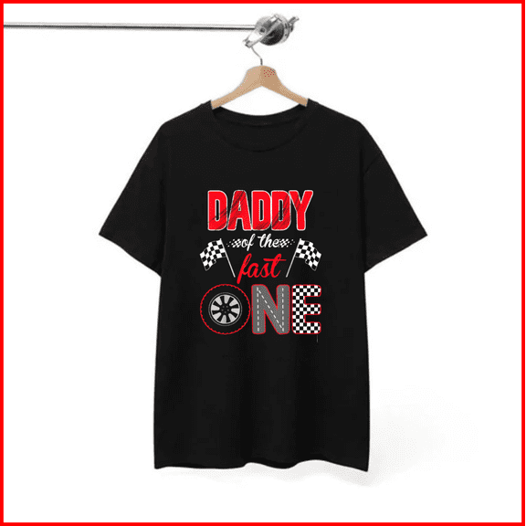 Daddy of the Fast One 1st Race Car Family Checkered Flag Birthday Unisex T-Shirt, S-5XL