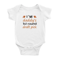 thumbnail image 1 of Daddy's 1st Round Draft Pick Funny Baby Bodysuits Boy Girl Unisex, 1 of 5