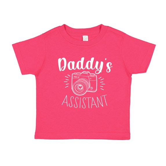 Daddy's Assistant Photographer Toddler T-Shirt 4T Cyber Pink