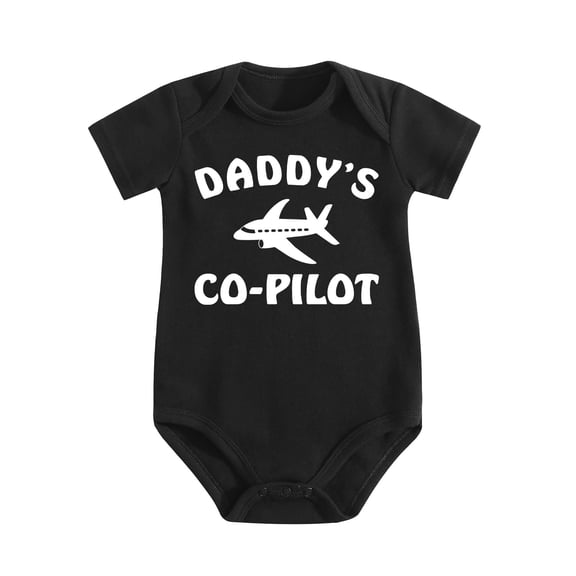 Daddy's Co-Pilot - Adventures With Dad - Funny Infant One-piece Baby Bodysuit Black-style 0-3M