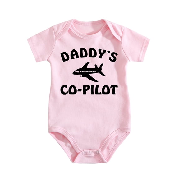 Daddy's Co-Pilot - Adventures With Dad - Funny Infant One-piece Baby Bodysuit Medium Pink-style-1 9-12M