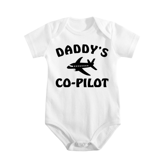 Daddy's Co-Pilot - Adventures With Dad - Funny Infant One-piece Baby Bodysuit White-style-1 3-6M