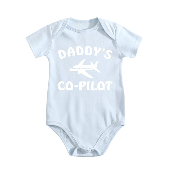 Daddy's Co-Pilot - Adventures With Dad - Infant One-piece Baby Bodysuit Baby Blue-style 0-3M