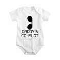 thumbnail image 1 of Daddy's Co-Pilot Baby Bodysuit Funny Cute Infant Newborn Coming Home Outfit Boys Girls White-style-1 9-12M, 1 of 5