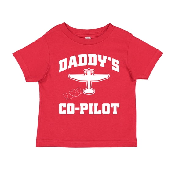 Daddy's Co-Pilot Toddler T-Shirt 4T Red