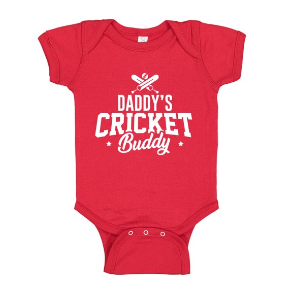 Daddy's Cricket Buddy Baby Bodysuit One Piece 24 mo Red