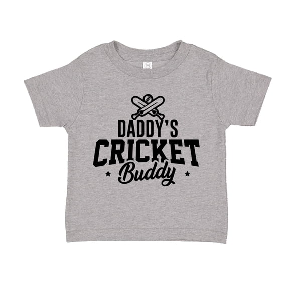 Daddy's Cricket Buddy Toddler T-Shirt 2T Athletic Heather