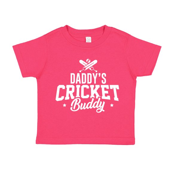 Daddy's Cricket Buddy Toddler T-Shirt 2T Cyber Pink