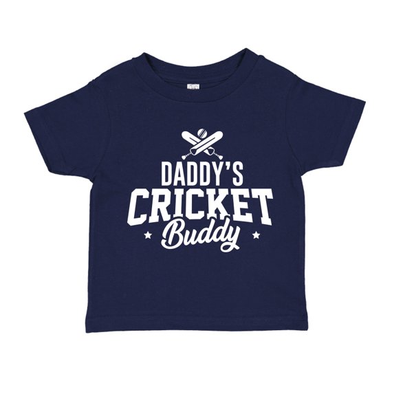 Daddy's Cricket Buddy Toddler T-Shirt 2T Navy Blue