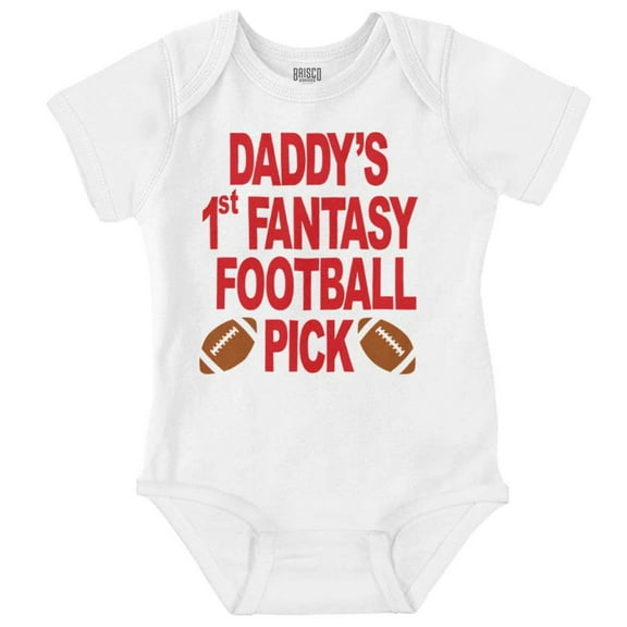 Daddy's Fantasy Football Pick Sports Romper Boys or Girls Infant Baby Brisco Brands 12M