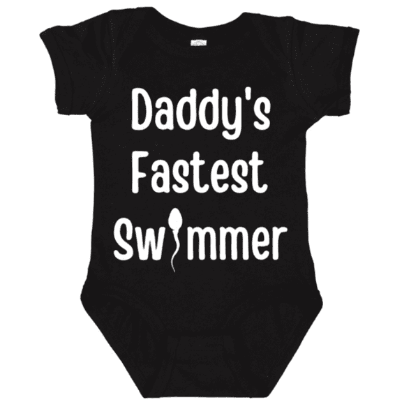 Daddy’s Fastest Swimmer Baby Onesie, Funny New Dad Baby Bodysuit