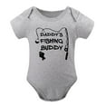 thumbnail image 1 of Daddy's Fishing Buddy - Baby Clothes - Funny Newborn Bodysuit Outfits for Boys And Girls Gray-style-1 3months, 1 of 7