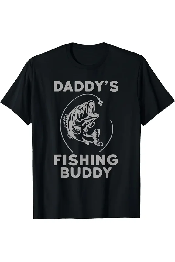 Daddy's Fishing Buddy Bass Graphic Gift for Dad Short Sleeve Tee