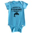 thumbnail image 1 of Daddy's Fishing Buddy Cute Fishing Baby Bodysuit (Blue), 3-6 Months, 1 of 2