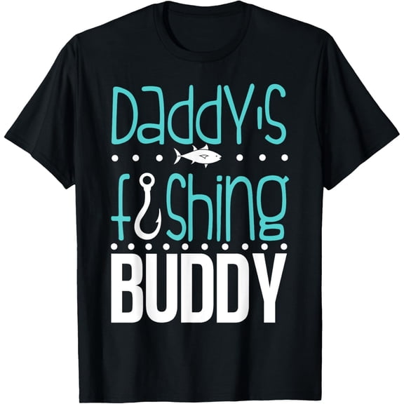 Daddy's Fishing Buddy Funny Father Kid Matching T-Shirt
